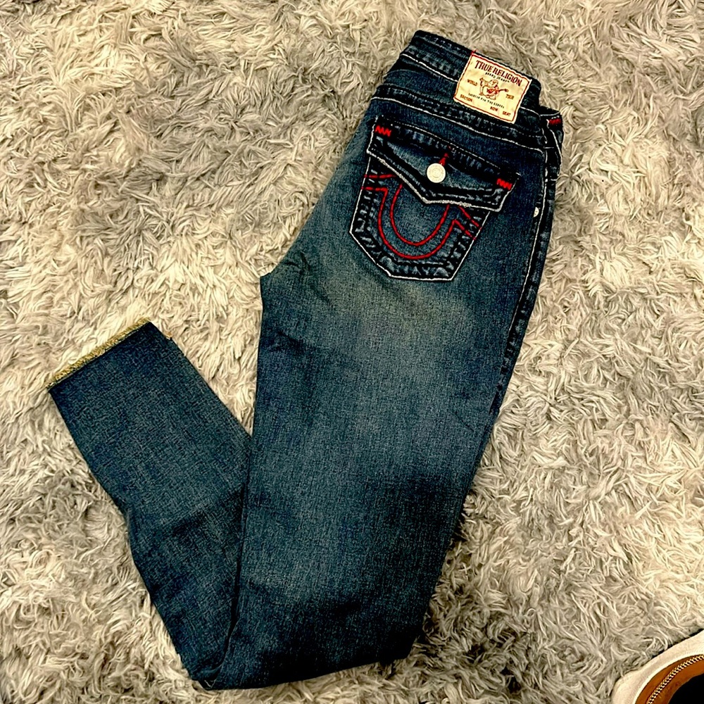 Size 27 NWOT True Religion Jennie Curvy Mod Rise Super Skinny Jeans